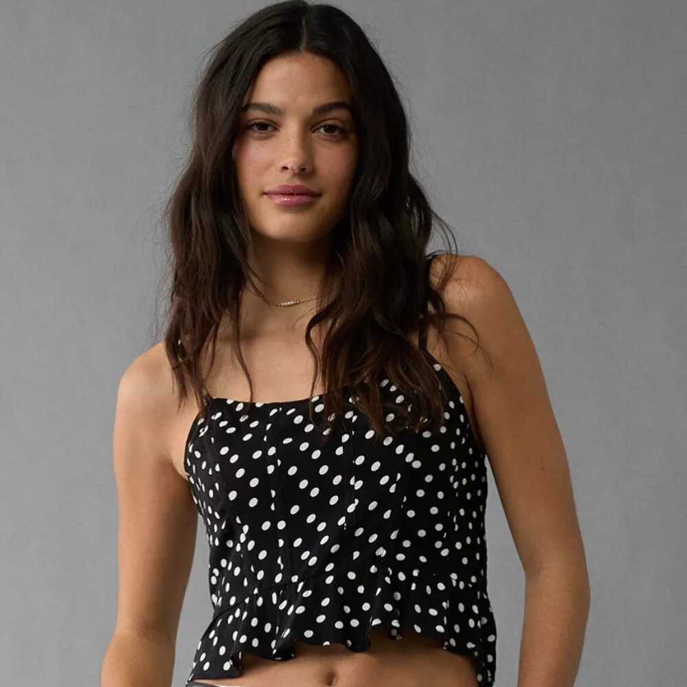 NWOT American Eagle Polka Dot Corset Tank Top